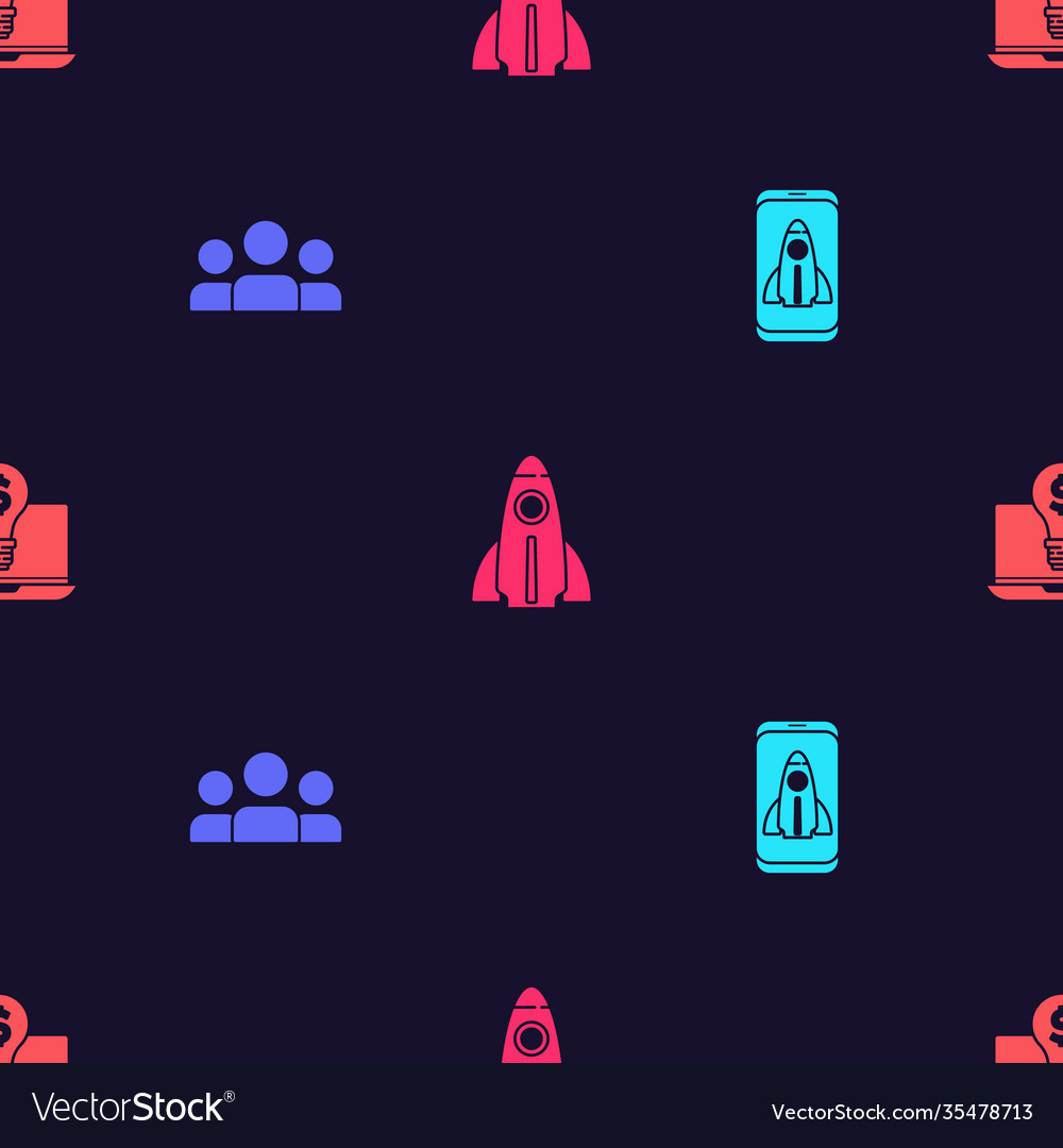 Set startup project concept users group vector image Set startup project concept users group