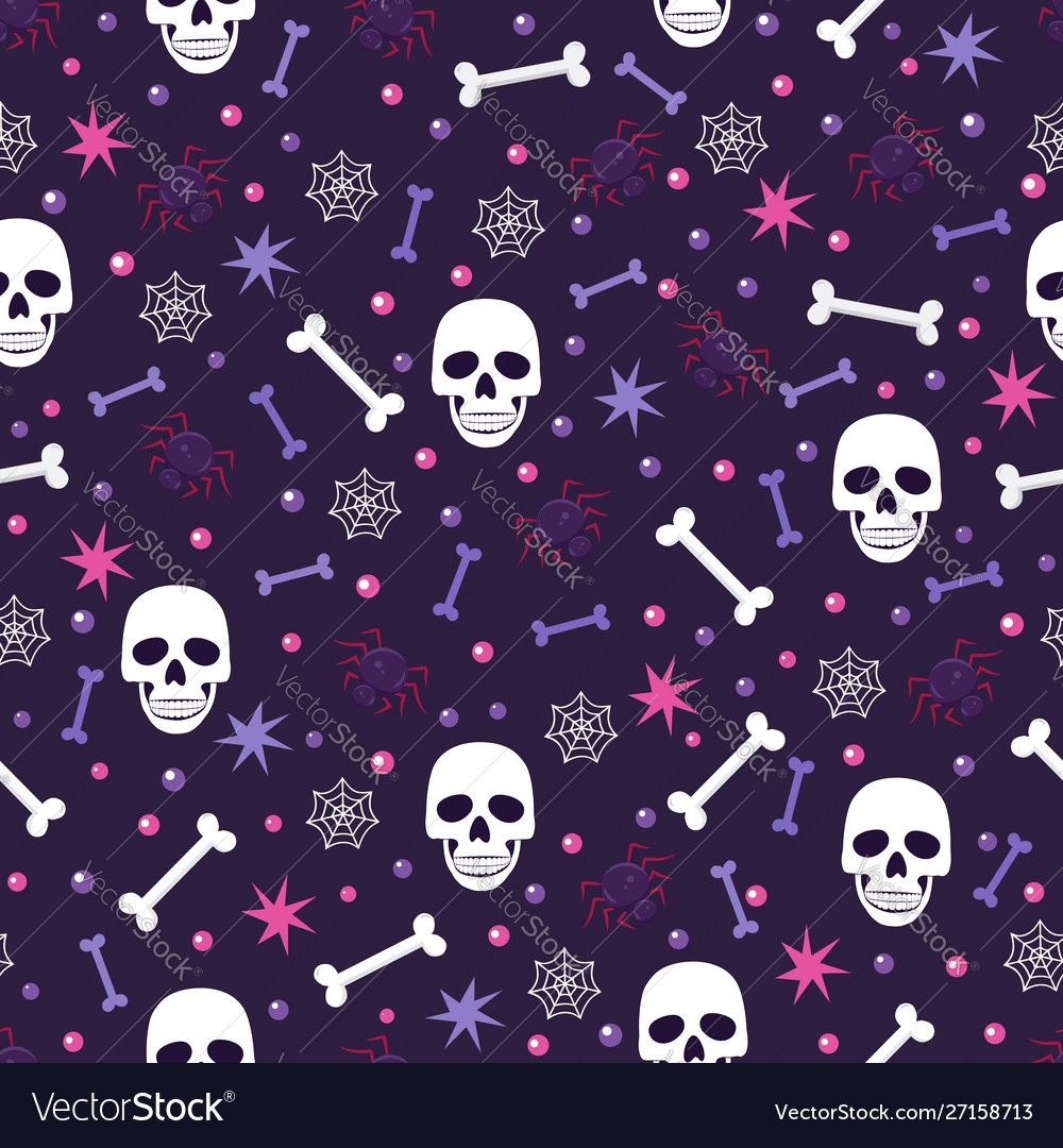 Spooky Skull & Spider Pattern