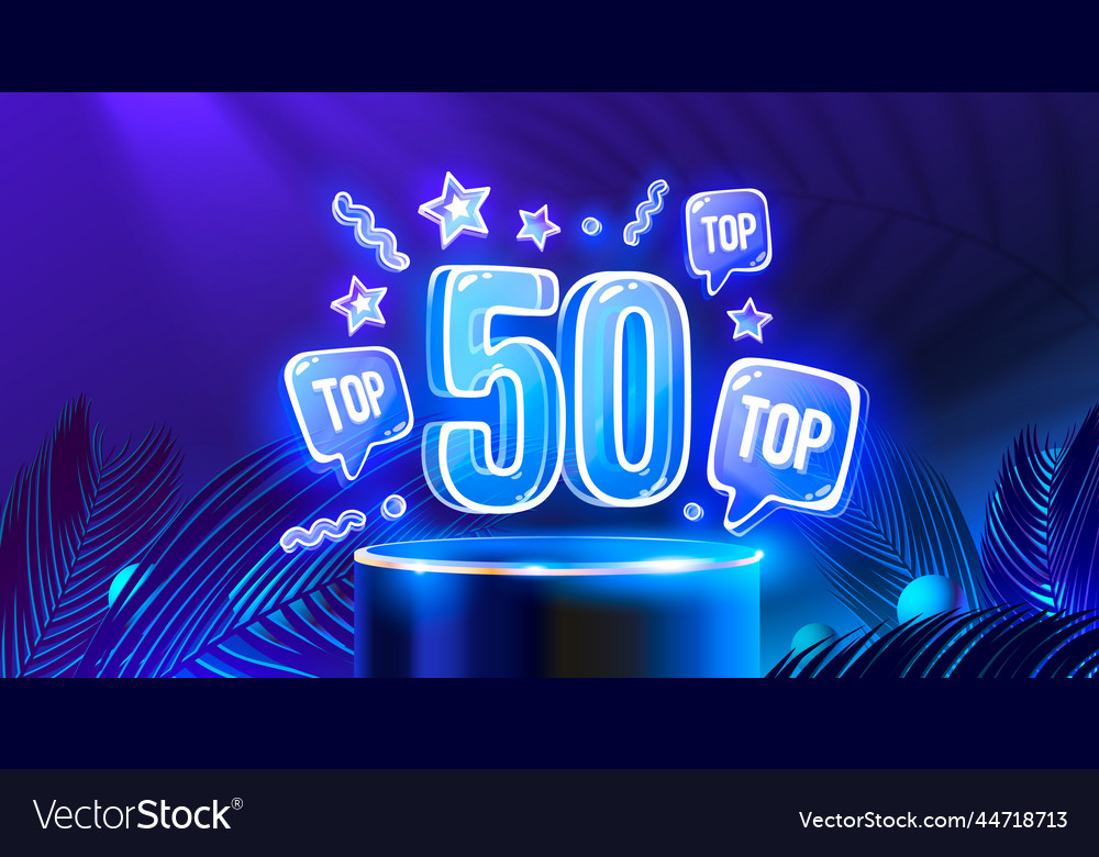 Top 50 neon podium award best banner