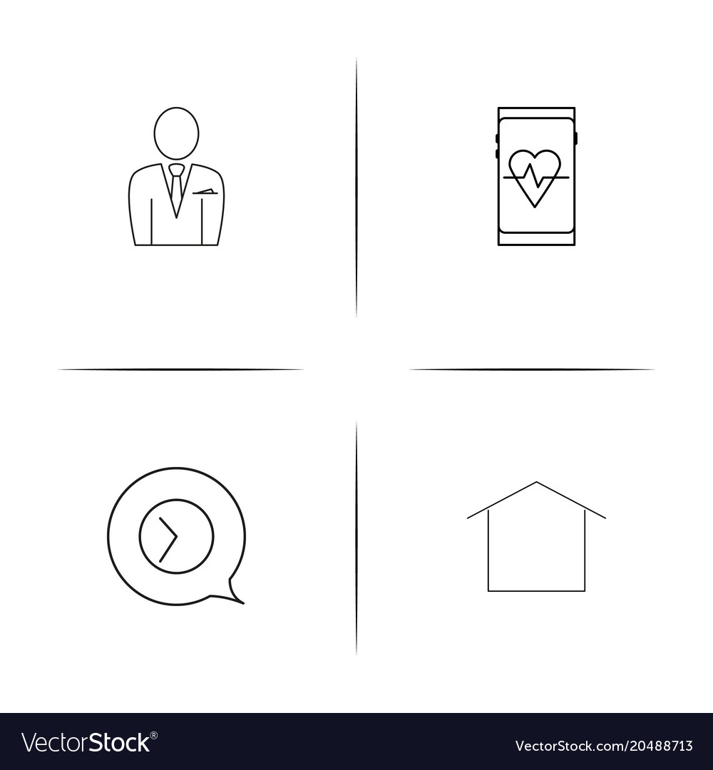 Web and text simple linear icons set outlined
