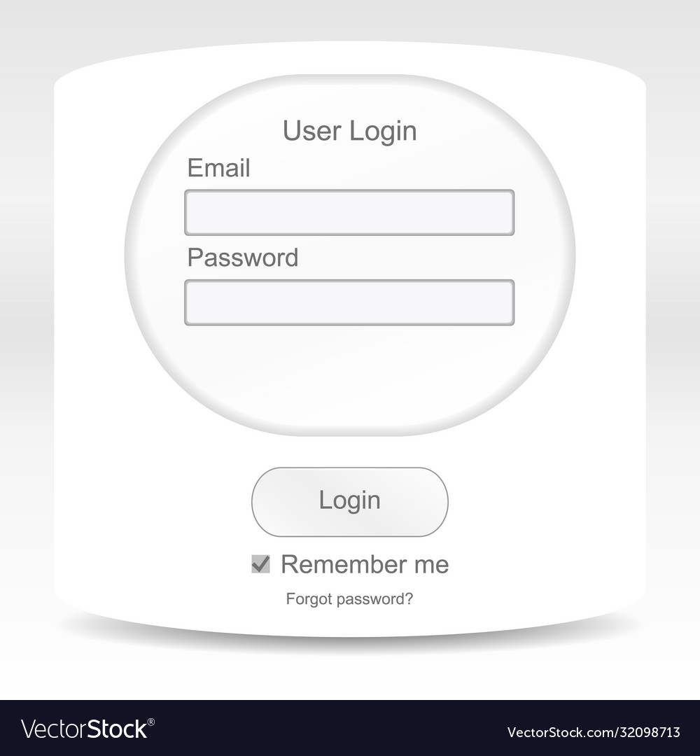 Web elements register and login window