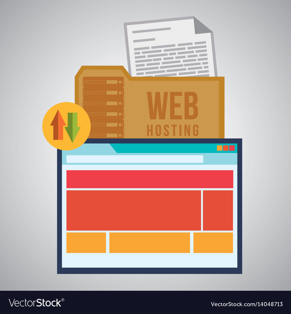 Web Hosting Design Rechenzentrum Icon isolieren