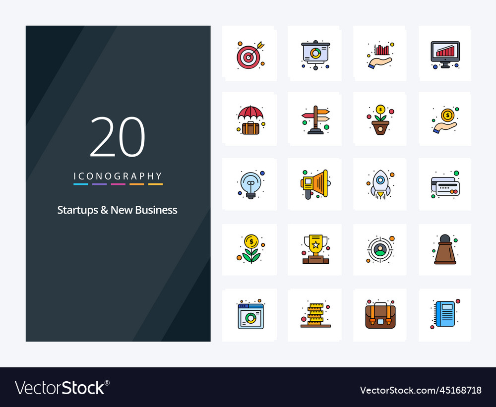 20 startups and new business line filled icon