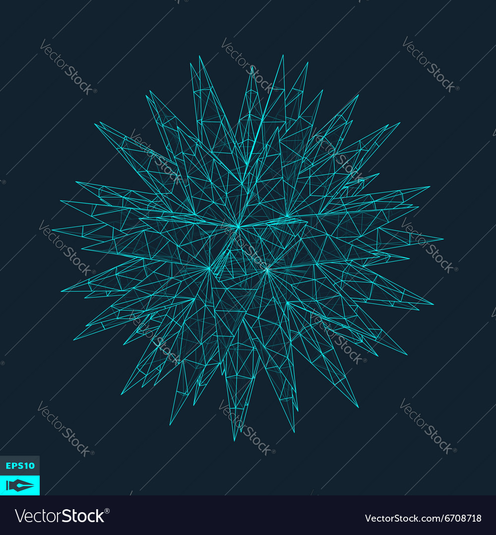 3d sphere with prickles abstract geometric object
