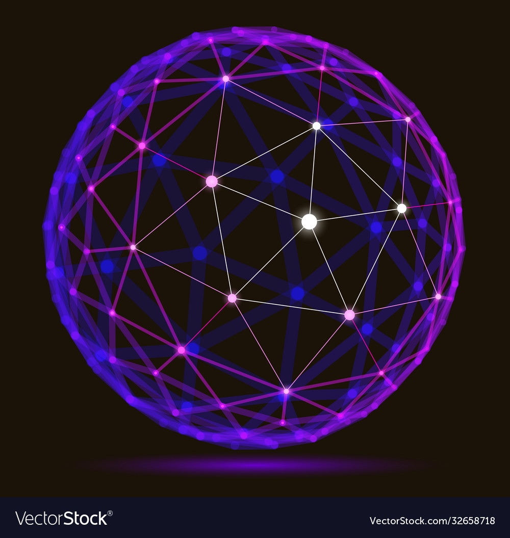 Abstract 3d mesh sphere dots connected vector image Abstract 3d mesh sphere dots connected