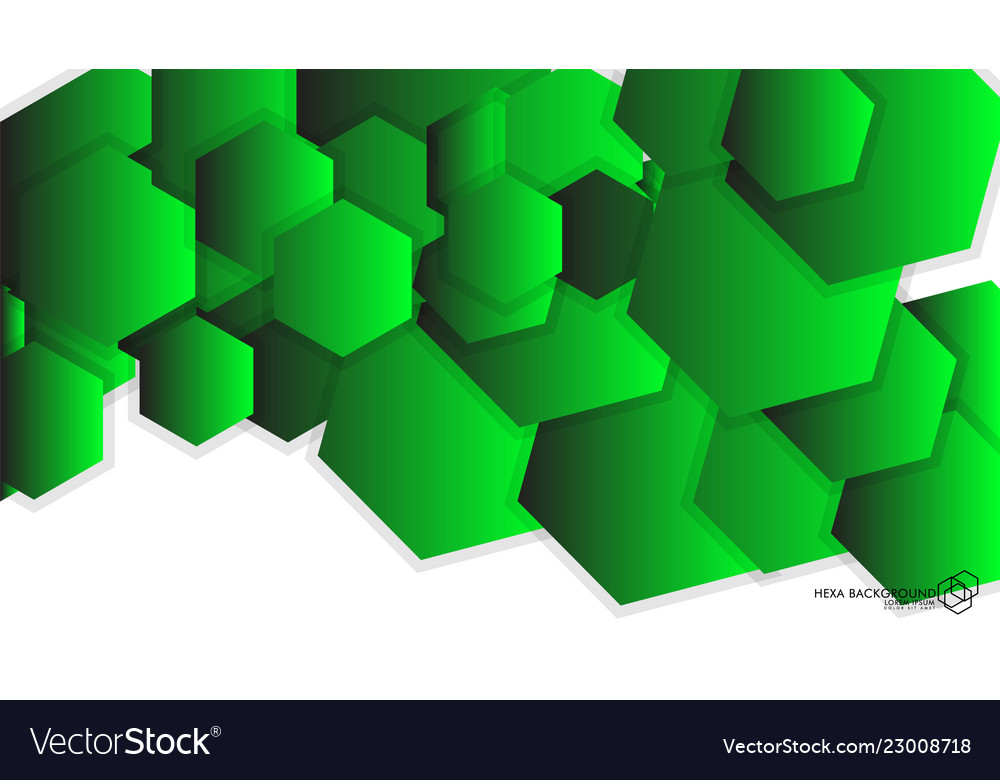 Abstract background hexagon green light and shadow