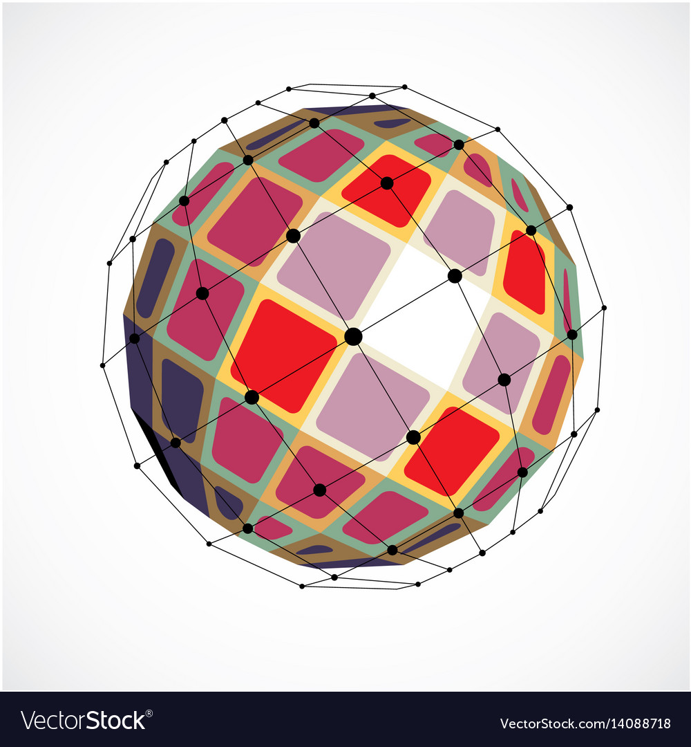 Abstract low poly object with black lines