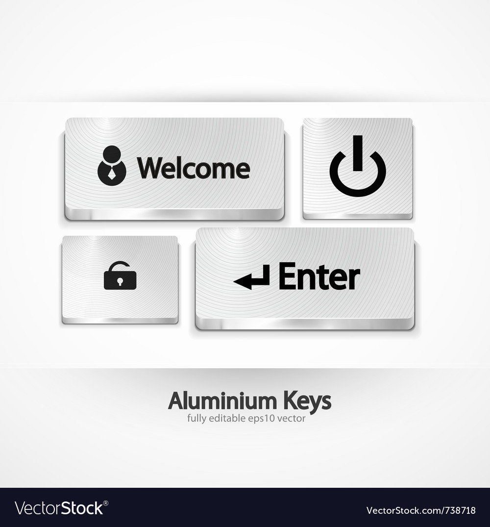 Aluminium buttons keys