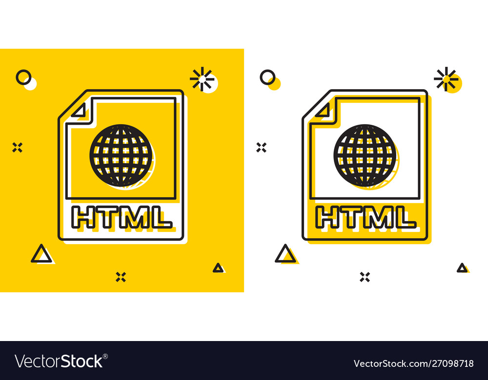 Black html file document download button Vector Image Black html file document download button