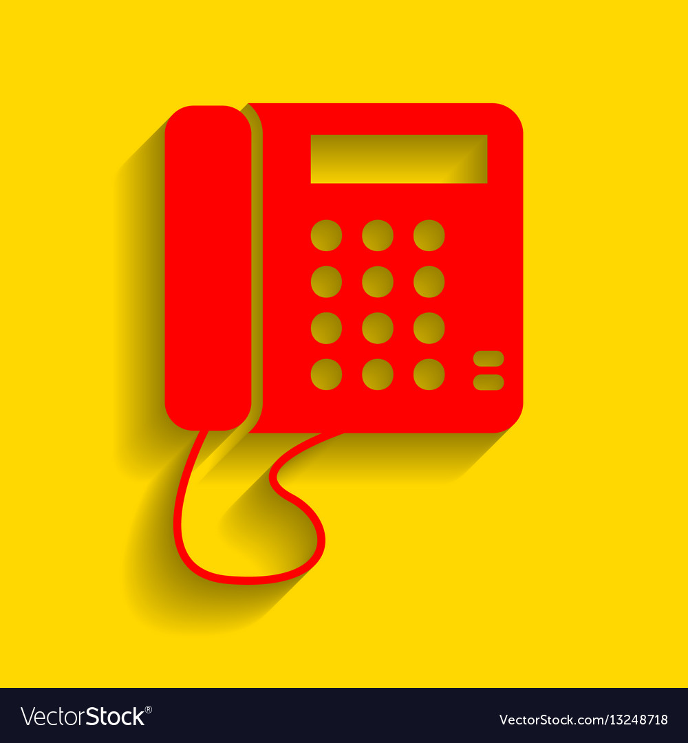 Communication or phone sign red icon