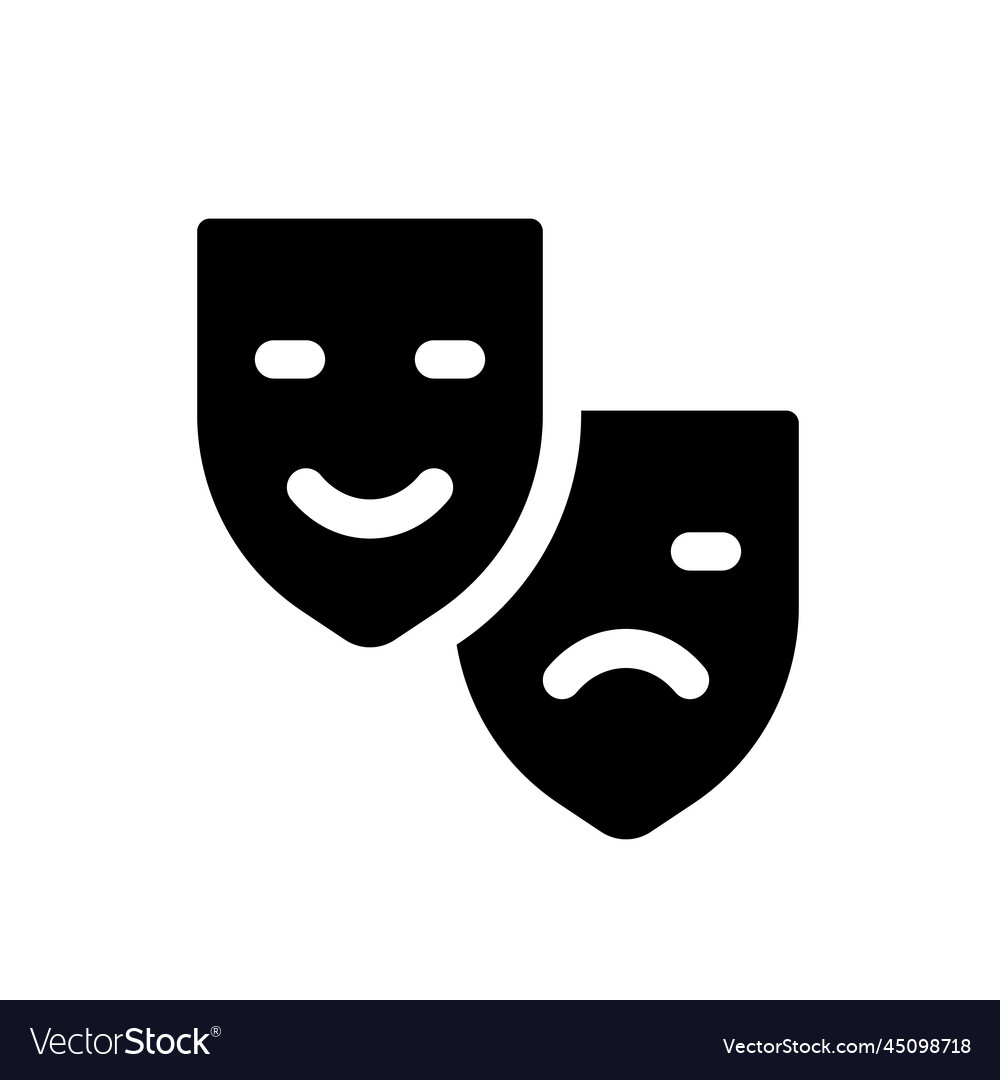 Drama and comedy theater black glyph ui icon