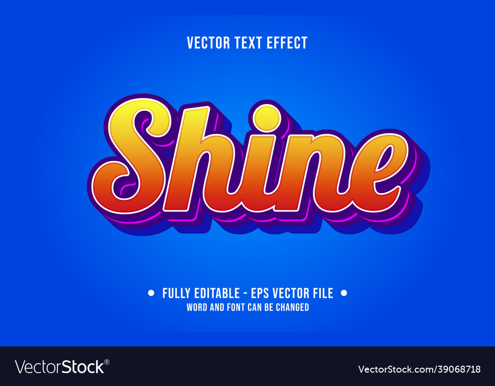 Editable text effect gradient style for digital