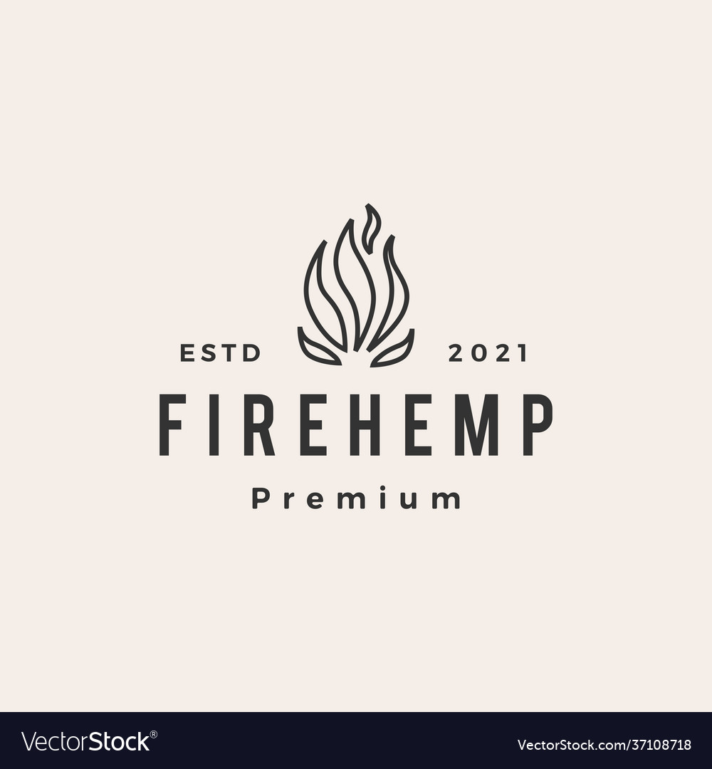 Feuer Cannabis Hanf Flamme Hipster Vintage Logo-Ikone