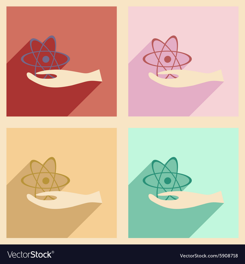 Flat with shadow concept and mobile application