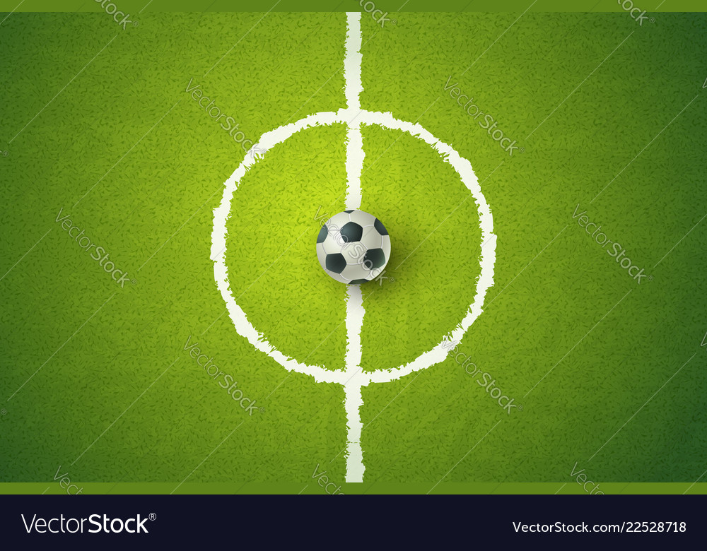 Football ball on green grass vector image Football ball on green grass