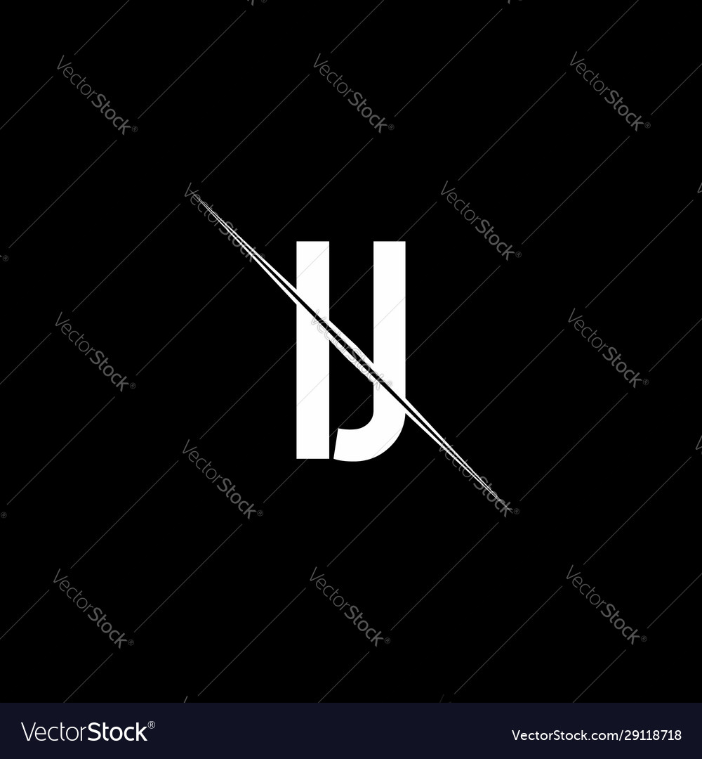 Ij logo monogram with slash style design template Vector Image Ij logo monogram with slash style design template