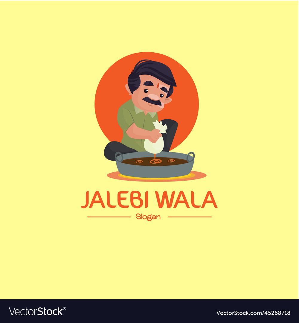 Jalebi wala mascot logo Royalty Free Vector Image