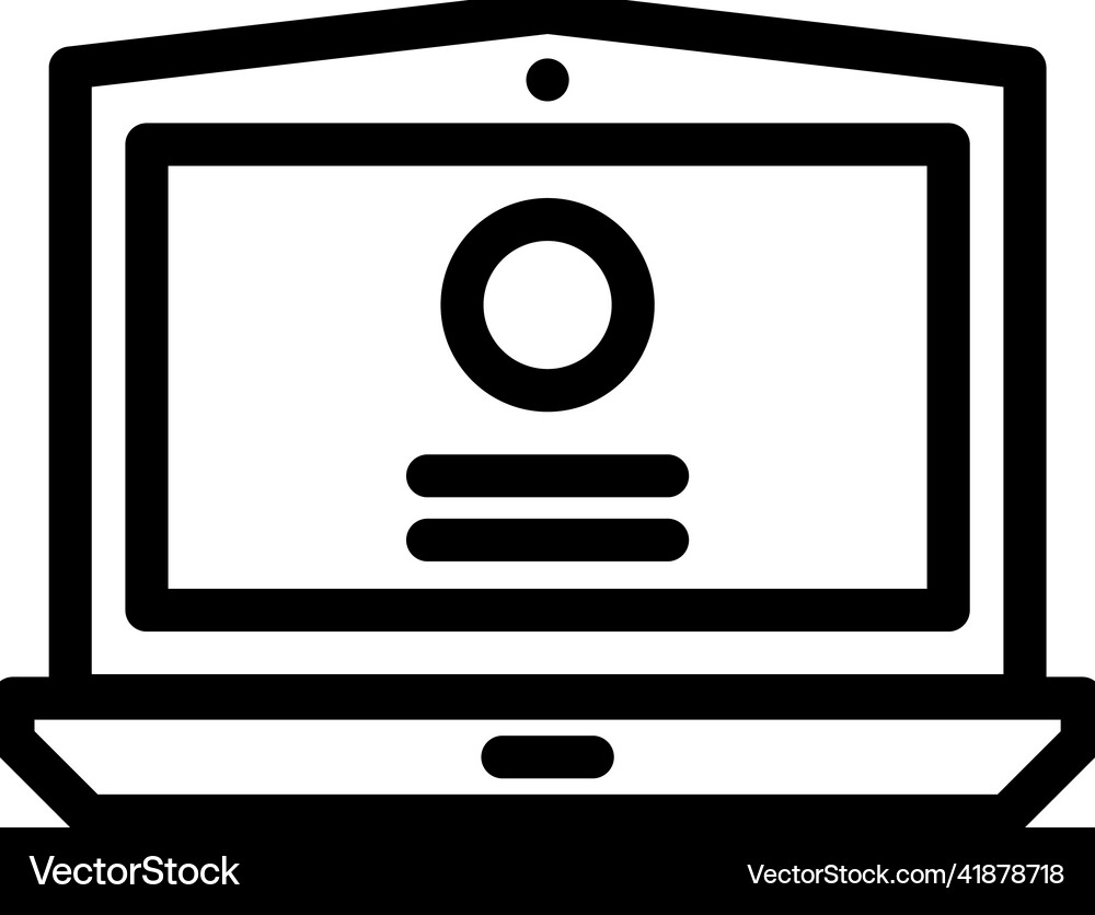 Laptop digital computer line icon Royalty Free Vector Image