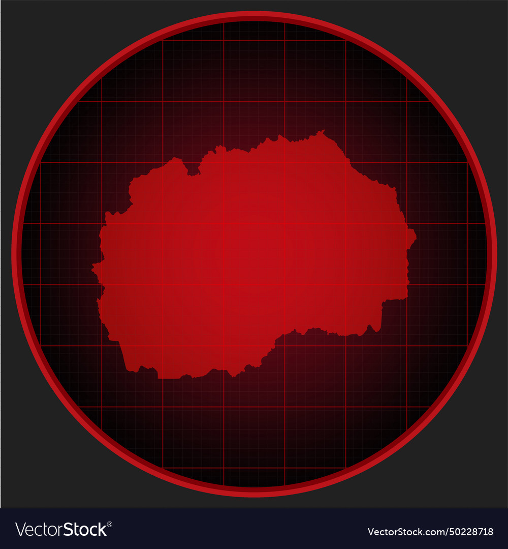 Map north macedonia on the radar screen