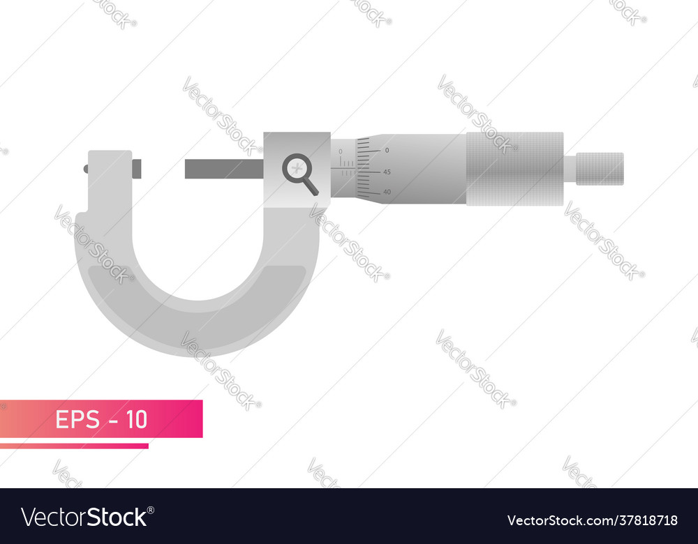 Micrometer is smooth with a measuring scale vector image Micrometer is smooth with a measuring scale