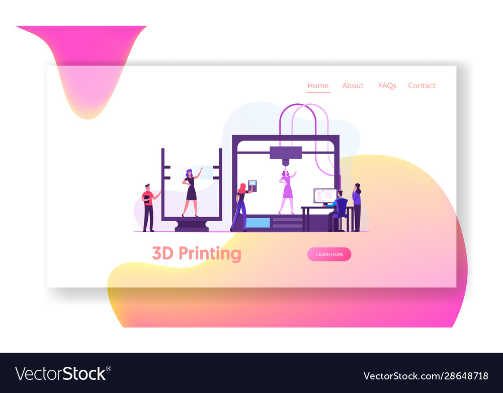 Modeling printing progress innovation website vector image Modeling printing progress innovation website