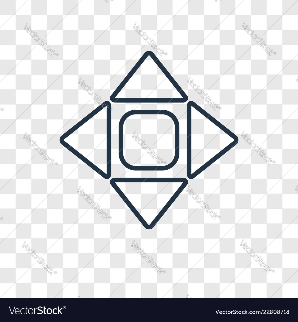 Move concept linear icon isolated on transparent vector image Move concept linear icon isolated on transparent