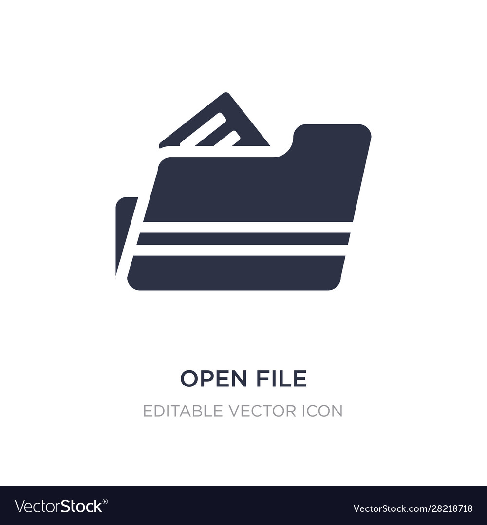 Open file icon on white background simple element