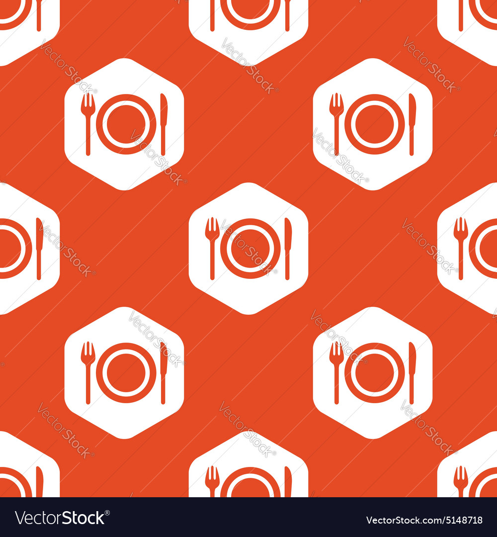 Orange hexagon dinner pattern Royalty Free Vector Image