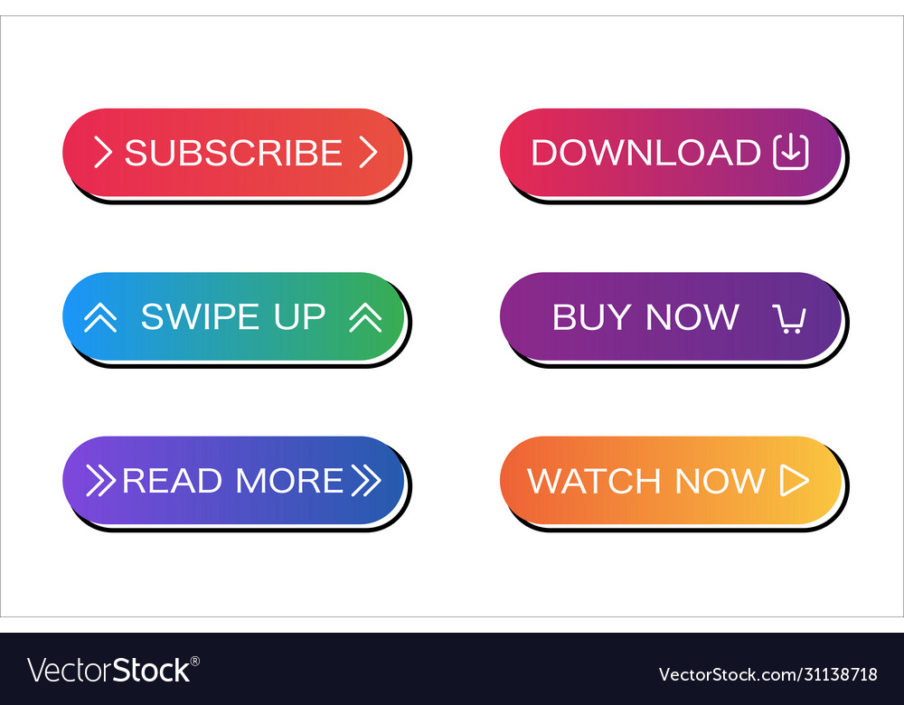 Set web buttons template white background vector image Set web buttons template white background