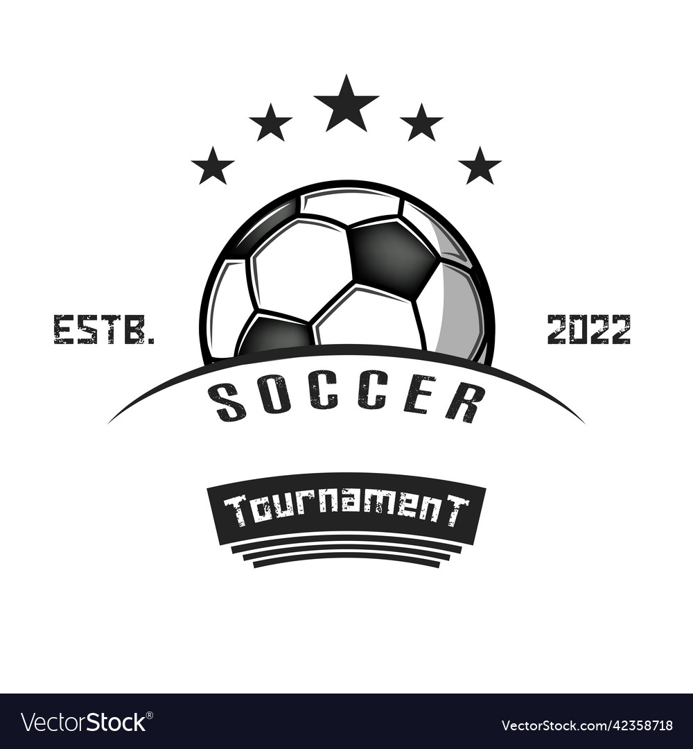 Soccer championship logo design Royalty Free Vector Image