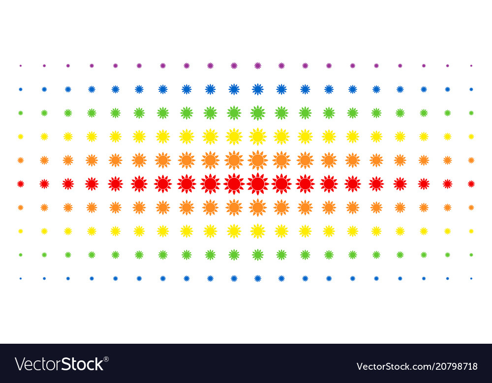 Sun spectral halftone array vector image Sun spectral halftone array