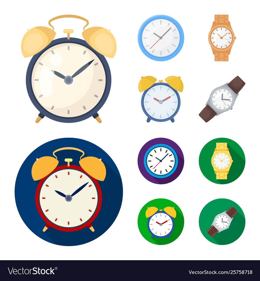 Time and hour symbol set Royalty Free Vector Image