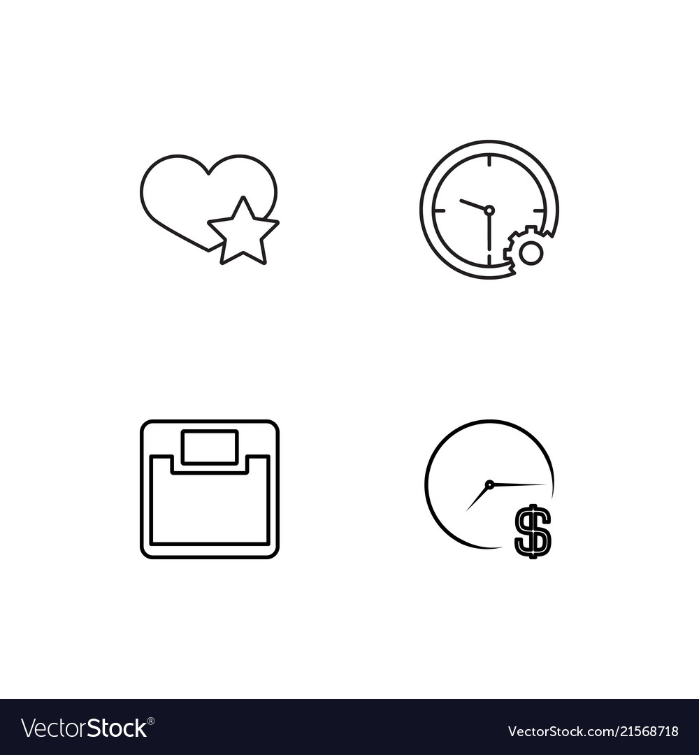 Time linear icons set simple outline