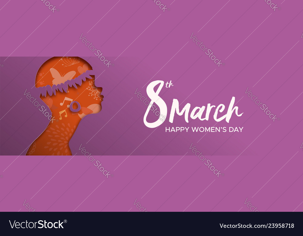 Womens day banner of african tribe woman head Vector Image