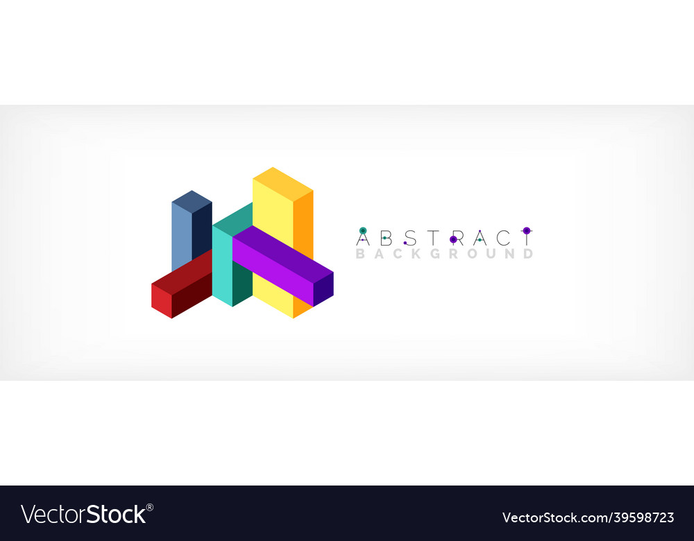 Abstract background 3d cubes cubic elements vector image Abstract background 3d cubes cubic elements