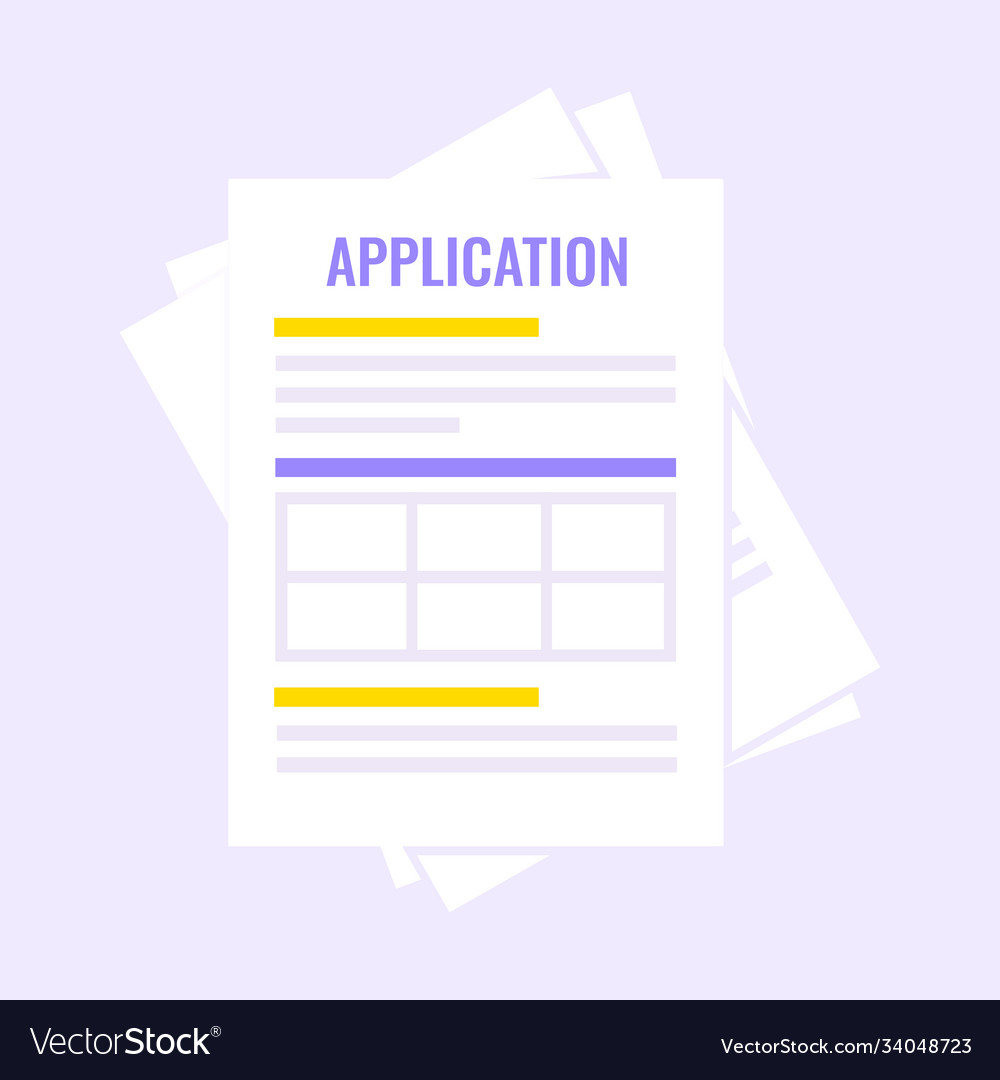 Application form submit flat style design icon Vector Image