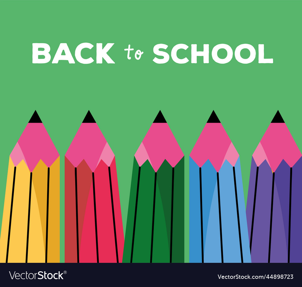 Back to school lettering and colors pencils Vector Image