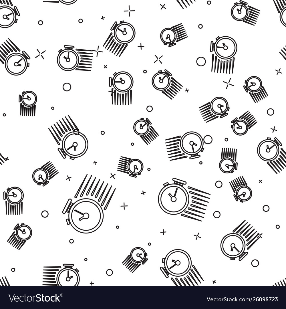 Black stopwatch icon isolated seamless pattern Vector Image Black stopwatch icon isolated seamless pattern