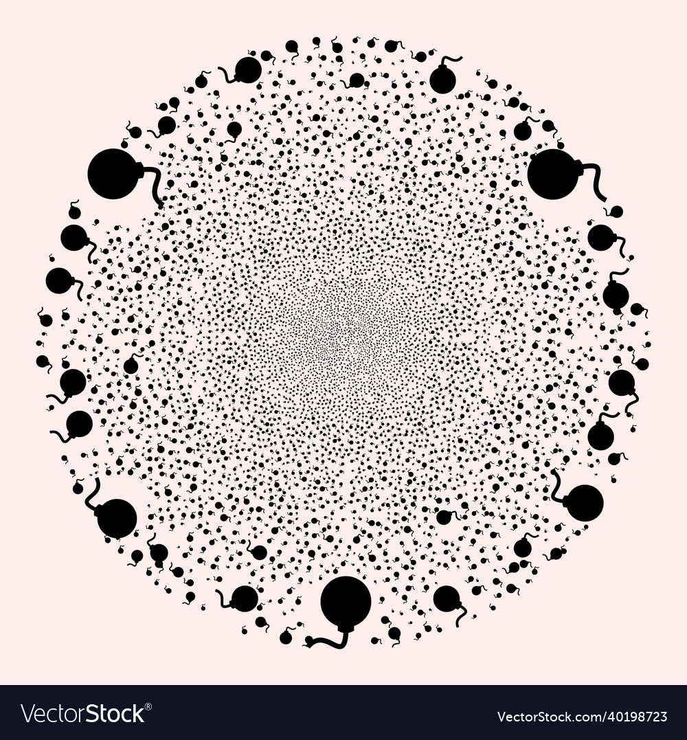 Bomb icon mosaic exploding spheric cluster Vector Image Bomb icon mosaic exploding spheric cluster
