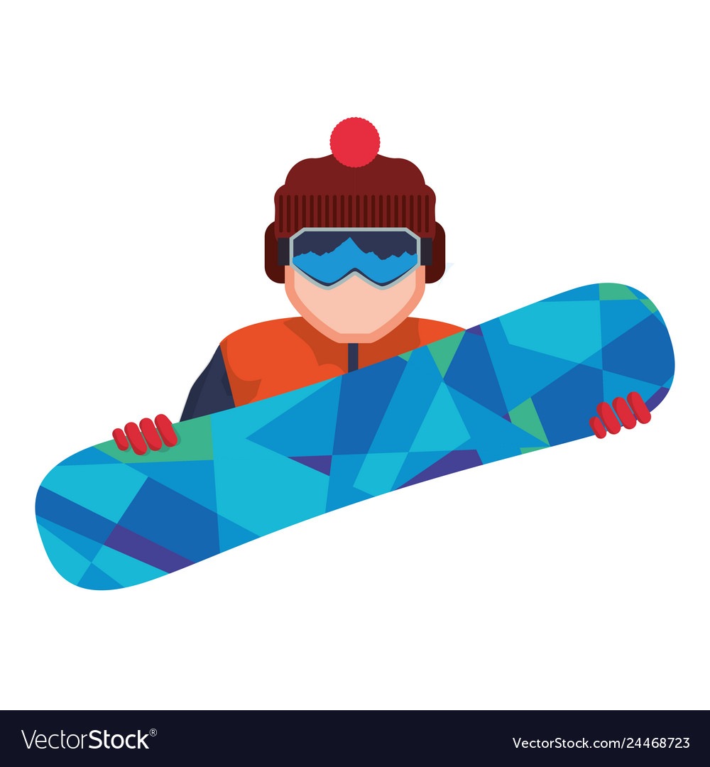 Character snowboard athlete icon