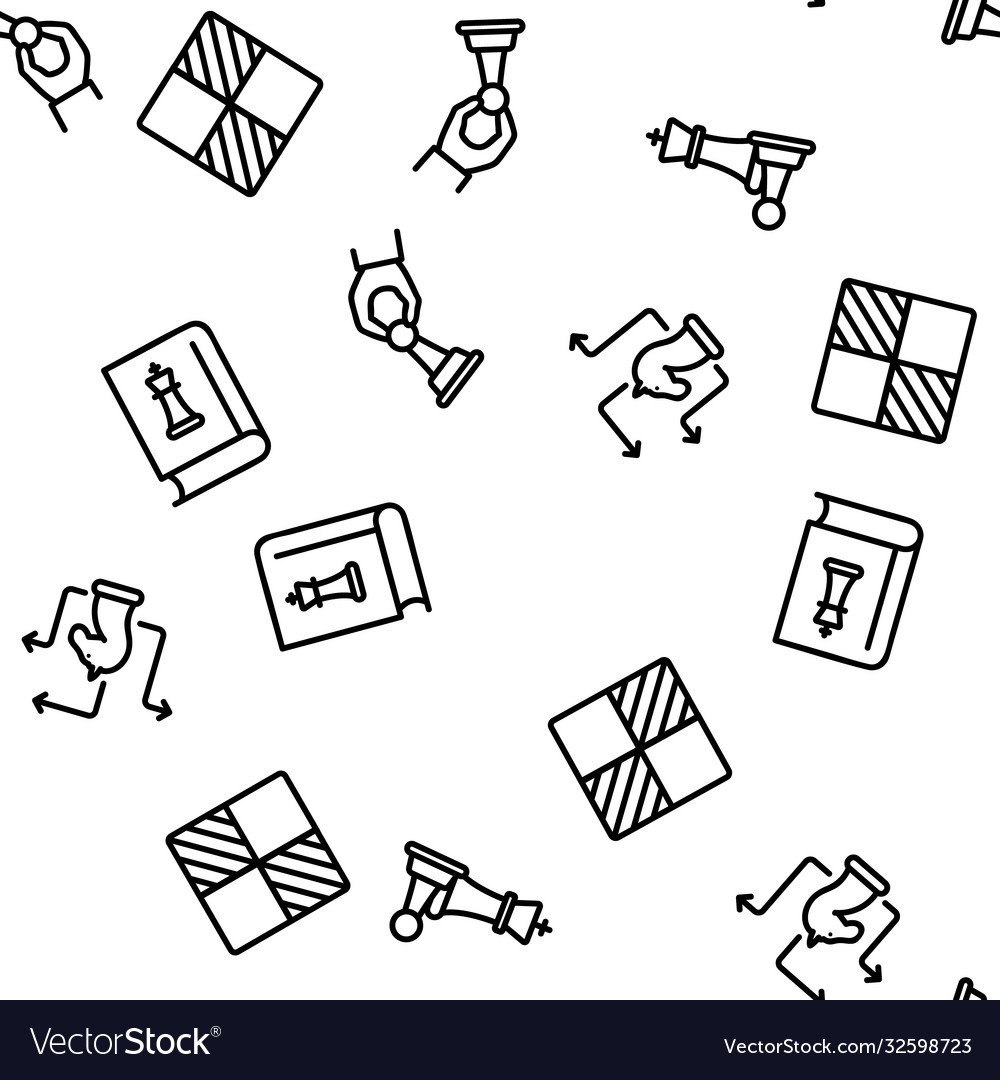 Chess strategy game seamless pattern vector image Chess strategy game seamless pattern