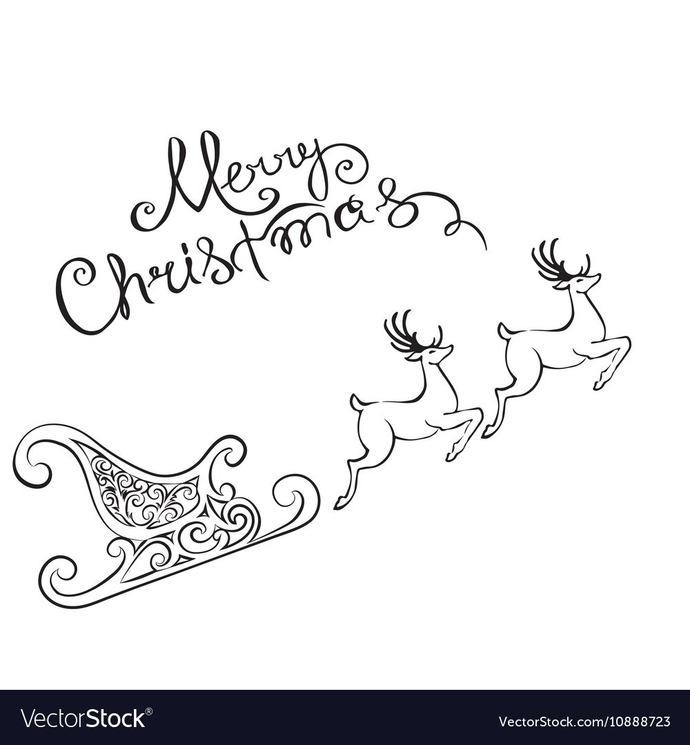 Deer merry christmas poster template