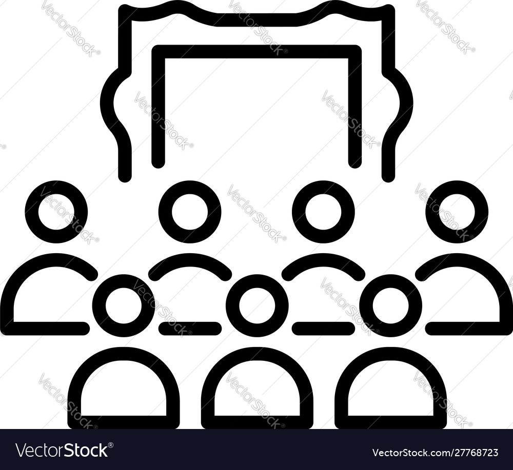 Exhibition center icon outline style Royalty Free Vector