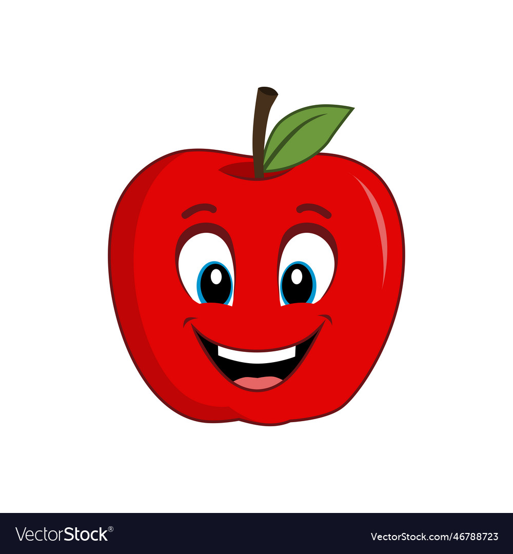 Happy apple mascot cartoon Royalty Free Vector Image