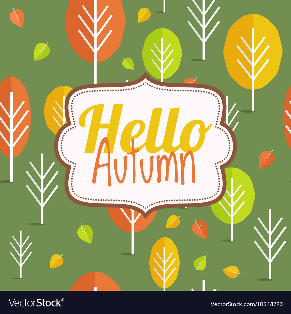 Hello autumn card background