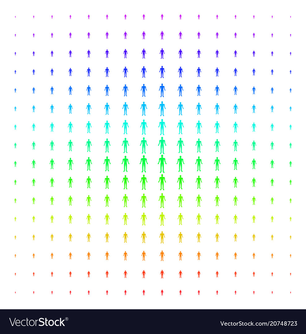 Human shape halftone spectral pattern