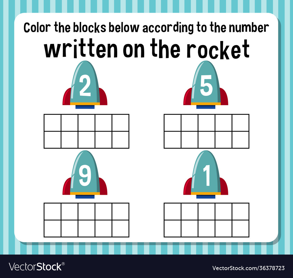 Math count number worksheet vector image Math count number worksheet