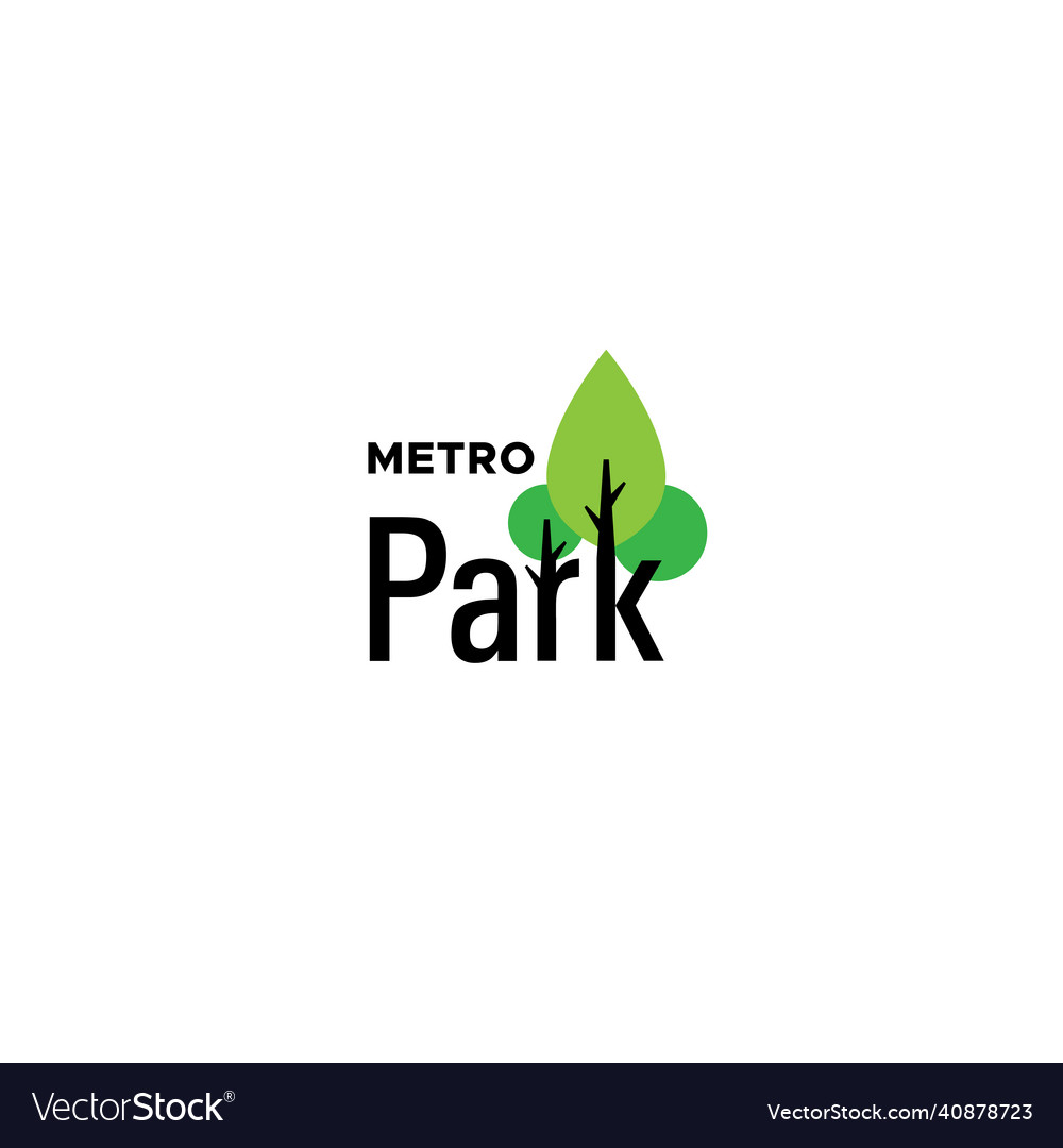 Modern Flat Simple Design Metro Park Logo Design Vector Image