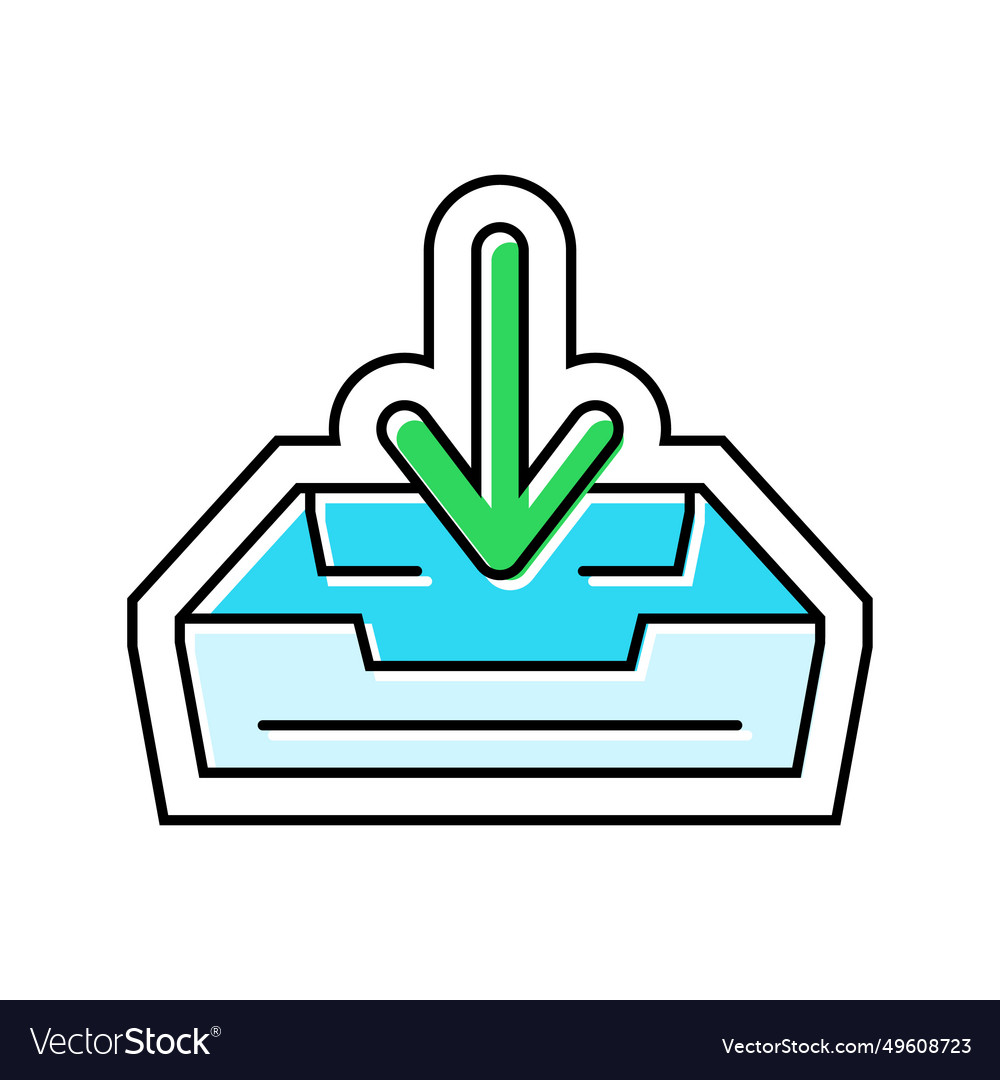 Open letter box loading mailbox color icon vector image Open letter box loading mailbox color icon