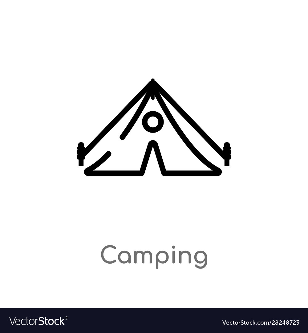 Outline camping icon isolated black simple line Vector Image